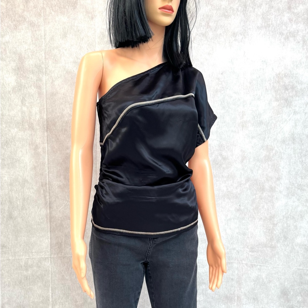 NWT - Helmut Lang Black One-Shoulder Skinny Top